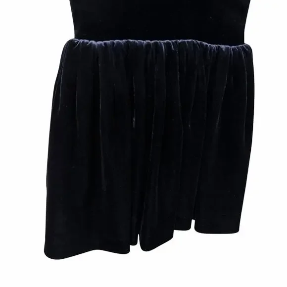 NWT Alaia Turtleneck Velvet Mini Dress Navy Womens FR 36 / US 4 - Picture 4 of 12